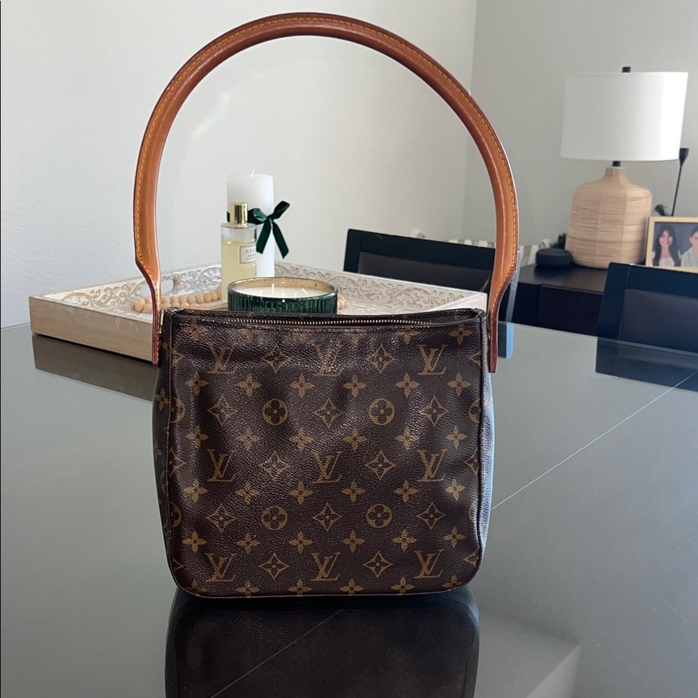 Louis Vuitton Brown Monogram small leather handle shoulder Bag